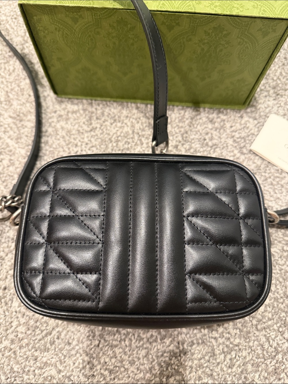 Gucci Marmont Mini Matelassé Leather Crossbody with Silver Hardware - Picture 10 of 13